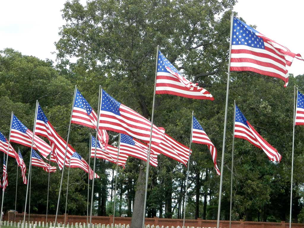 Flags at Andersonville near Providence Canyon State Park