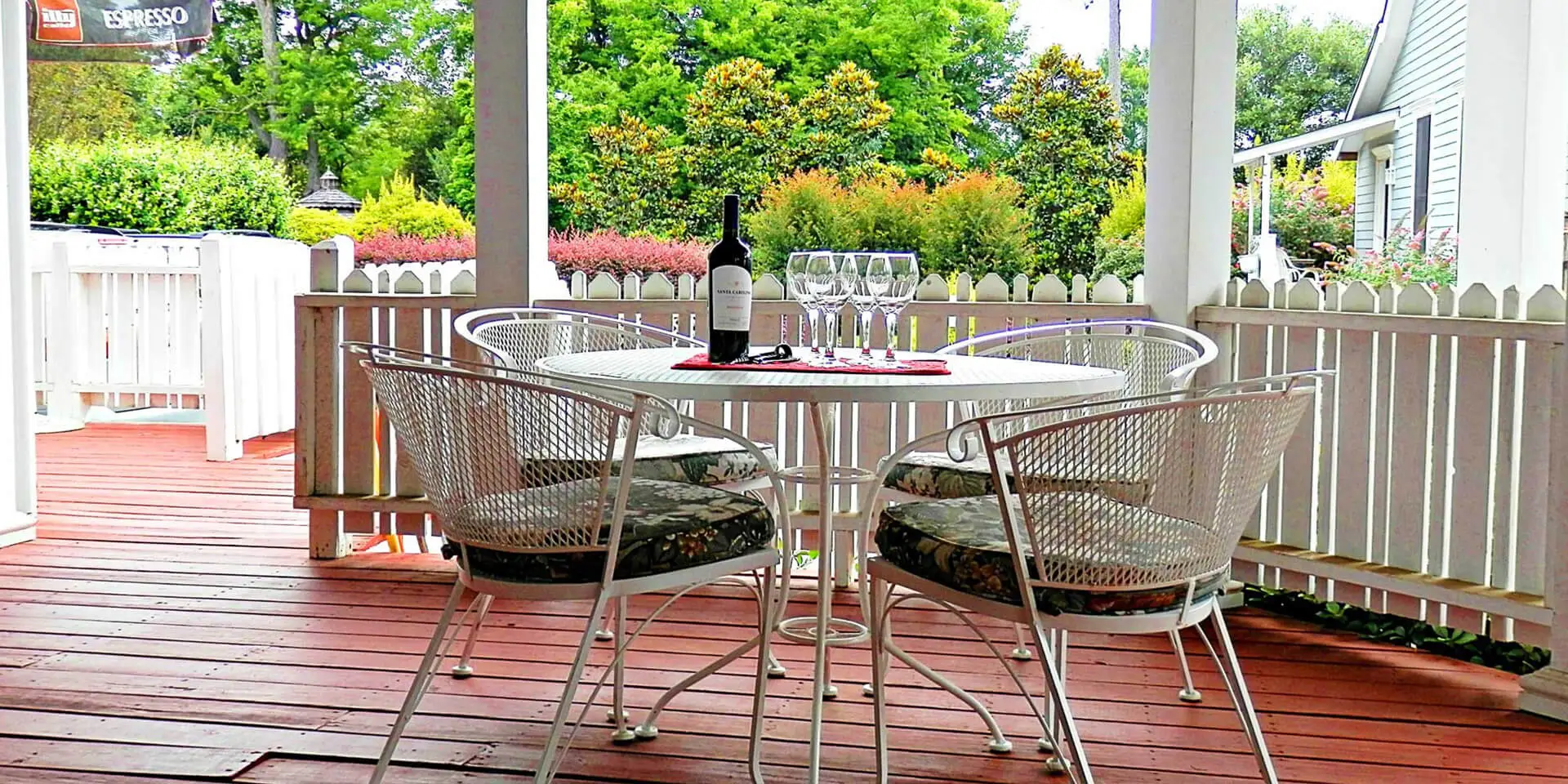 Back Porch Table | Americus Garden Inn Bed & Breakfast, Georgia.